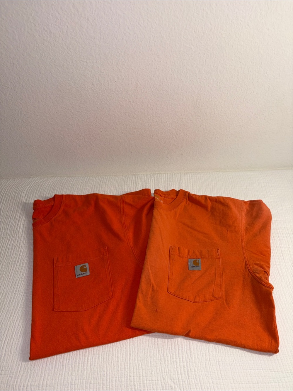 Carhartt Men's Bright Orange Pocket Tee Pair Large Tall